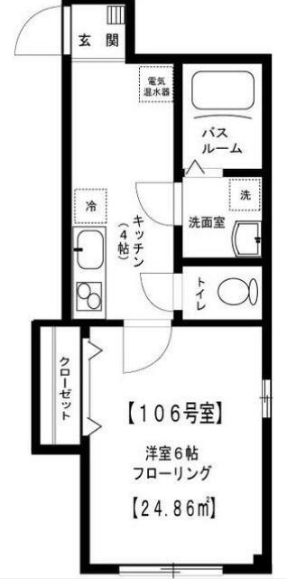 PLANET(1K/1階)の間取り写真