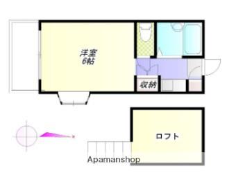 第三シャンポールフジ(1K/1階)の間取り写真