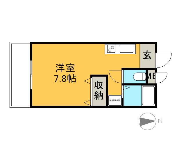 ハイツYAMAMOTO(1K/1階)の間取り写真