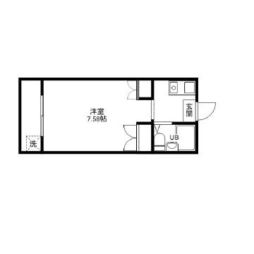 ピュアハウス経堂(1K/1階)の間取り写真