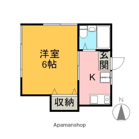 ハイムシオン(1K/1階)の間取り写真