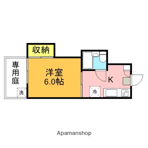 柿の木館(1K/1階)の間取り写真