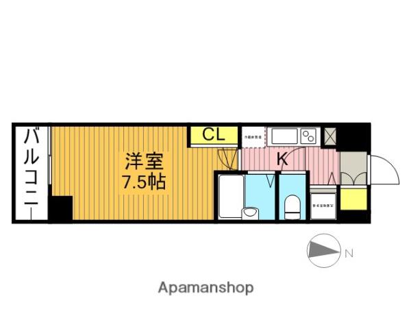 フェニックス武蔵関参番館(1K/6階)の間取り写真