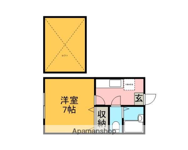 キャロットハウス(1K/2階)の間取り写真