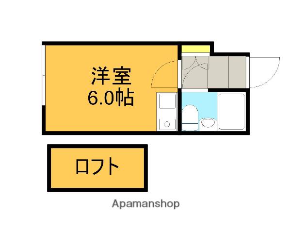 ヒルトピア(ワンルーム/2階)の間取り写真