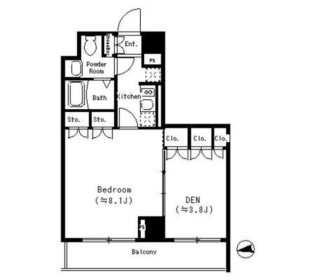 パークキューブ四谷三丁目(ワンルーム/1階)の間取り写真
