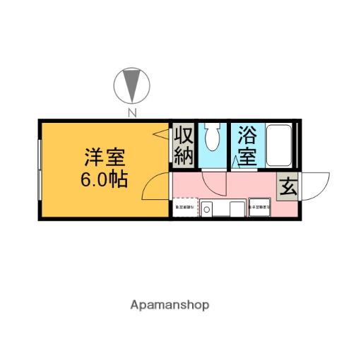 スプリングハウス(1K/1階)の間取り写真