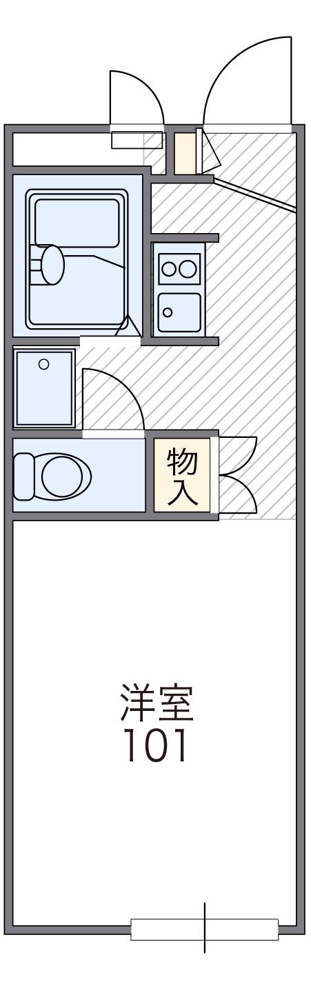 レオパレスエスト(1K/2階)の間取り写真