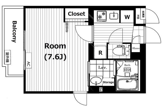 セルベコート野方(1K/1階)の間取り写真