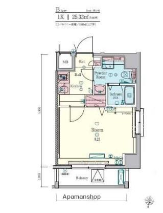 LEXE明大前(1K/2階)の間取り写真