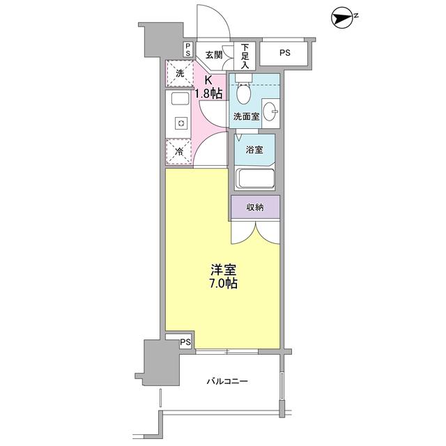レキシントン・スクエア新宿御苑(1K/5階)の間取り写真