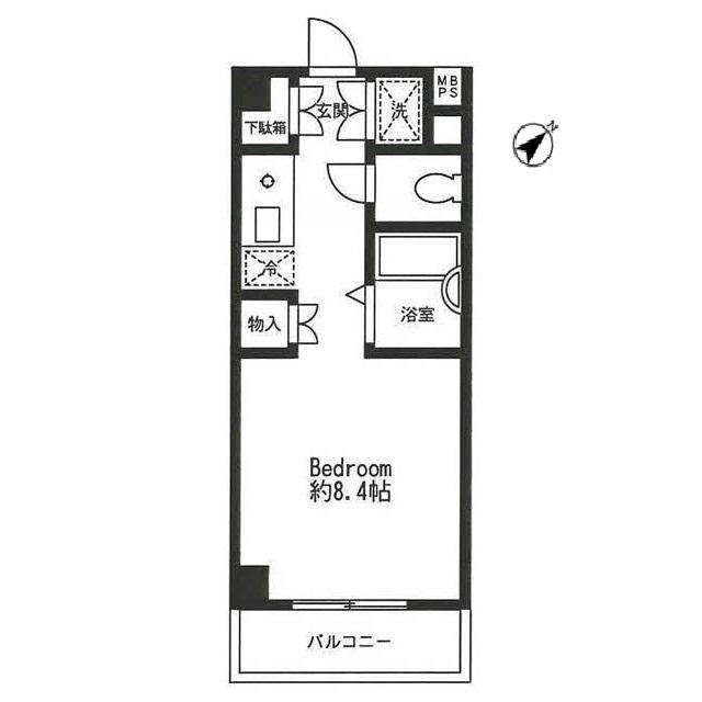 チェリーパーク(ワンルーム/1階)の間取り写真