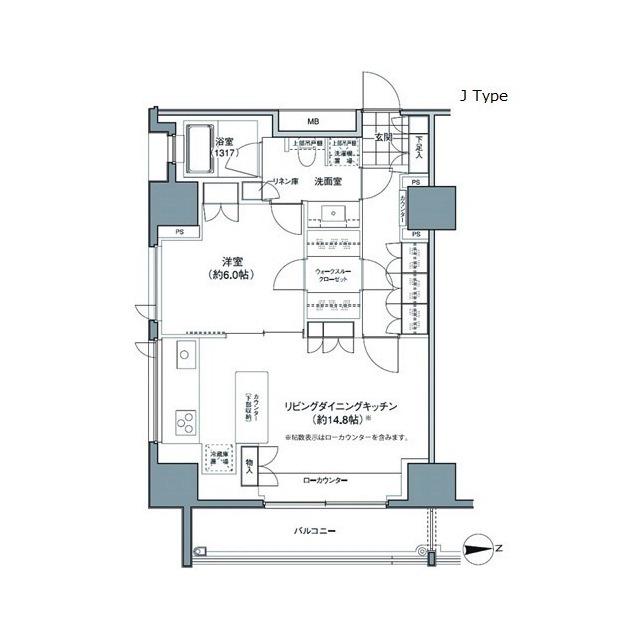 パークハビオ東中野(1LDK/15階)の間取り写真
