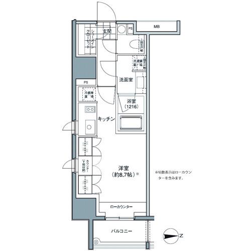 パークハビオ東中野(ワンルーム/3階)の間取り写真