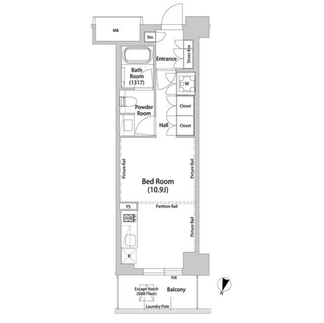 飯田橋ガーデンフラッツ(ワンルーム/5階)の間取り写真