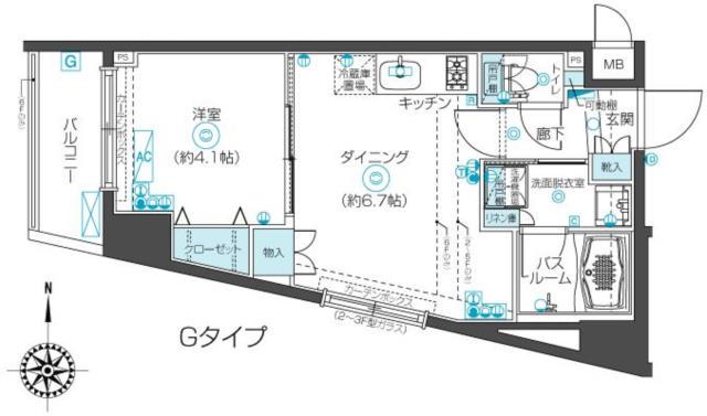 フェニックス永福町弐番館(1DK/4階)の間取り写真