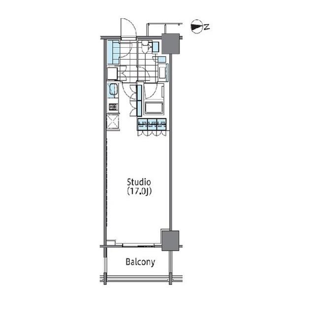 コンフォリア新宿イーストサイドタワー(ワンルーム/14階)の間取り写真