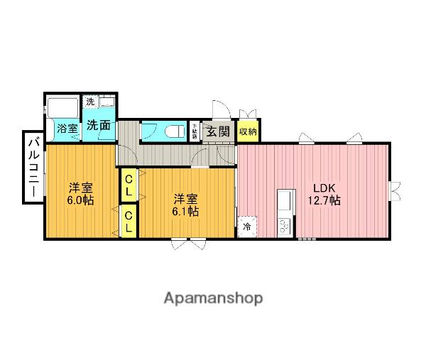 EIGER南荻窪(2LDK/1階)の間取り写真