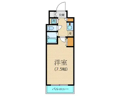 カスタリア新宿(1K/9階)の間取り写真