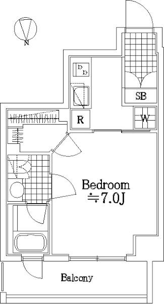 レディアス調布国領(1K/4階)の間取り写真