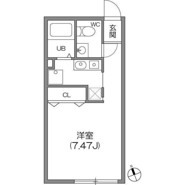 ZESTY神楽坂Ⅰ(ワンルーム/2階)の間取り写真