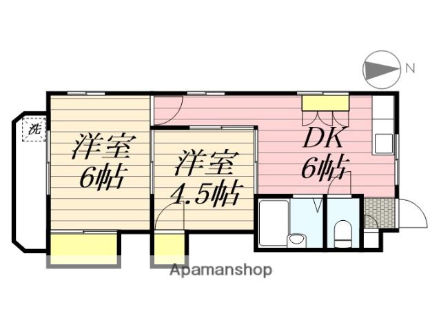 フレンドリープラザⅡ(2DK/1階)の間取り写真