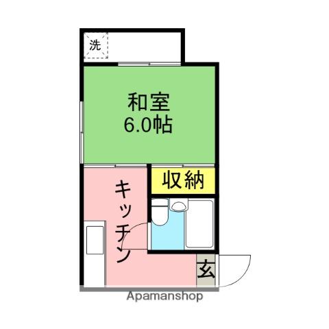 ベルメゾン(1K/1階)の間取り写真