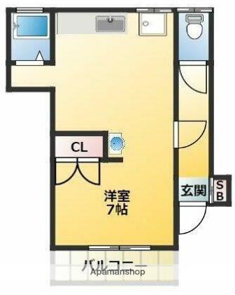 サニネス阿佐ヶ谷(ワンルーム/2階)の間取り写真