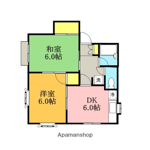 オレンヂコート(2DK/2階)の間取り写真