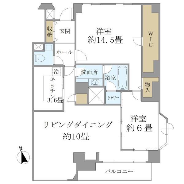 HOWFF RELAX三軒茶屋(2LDK/2階)の間取り写真