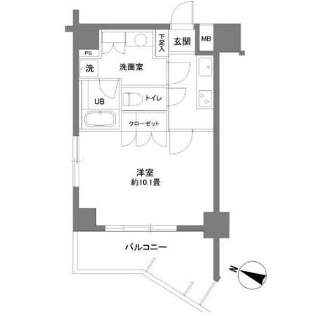 カスタリア大塚2(1K/9階)の間取り写真