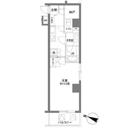 カスタリア大塚2(1K/8階)の間取り写真