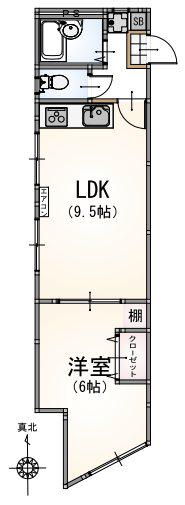 ユニオンハイム高井戸(1LDK/1階)の間取り写真