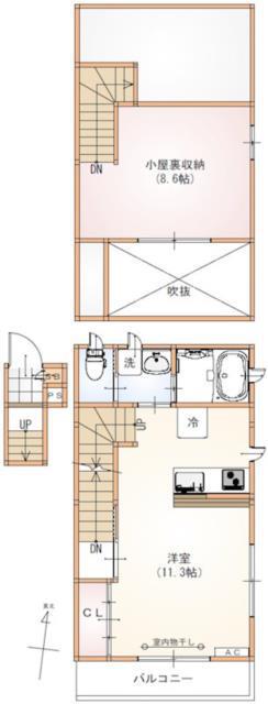 サンライズ西つつじヶ丘(ワンルーム/2階)の間取り写真