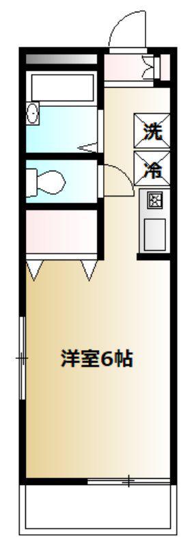 ヴィラ・マグノリア(1K/2階)の間取り写真