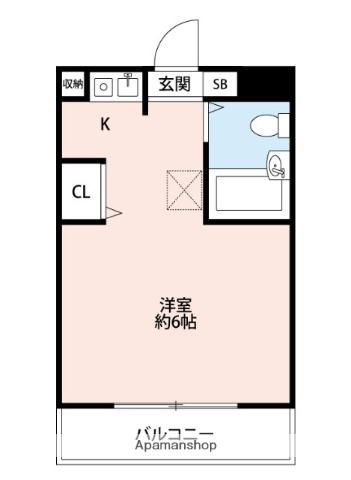 プチハビタナカヤマンション(ワンルーム/2階)の間取り写真