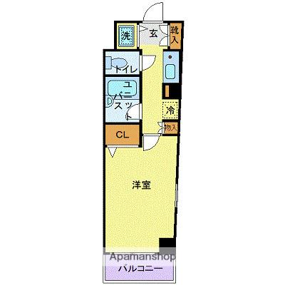 CITY SPIRE国分寺(1K/2階)の間取り写真