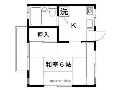 TRハイツ国立(ワンルーム/2階)の間取り写真