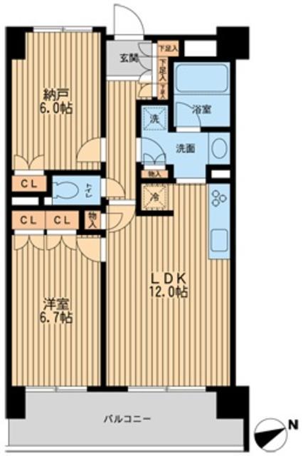 HF若林公園レジデンス(2LDK/3階)の間取り写真