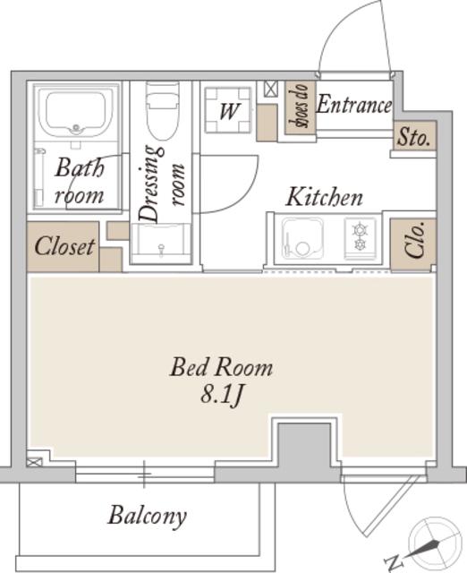 ORSUS新江古田(1K/1階)の間取り写真
