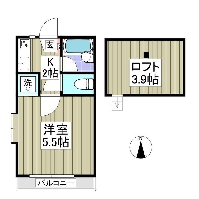 コーポ牛若丸(1K/2階)の間取り写真