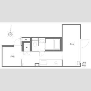 ミオテゾーロ哲学堂カーザ(1K/2階)の間取り写真