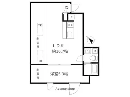 ラフォルテ井草(1LDK/4階)の間取り写真