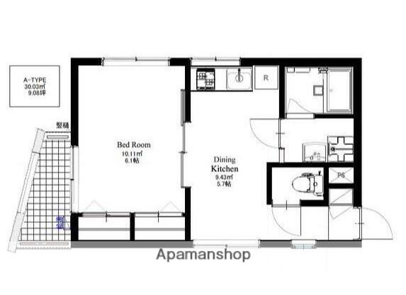 NAVI三鷹(1DK/3階)の間取り写真