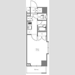 パレステュディオ新宿パークサイド(1K/6階)の間取り写真