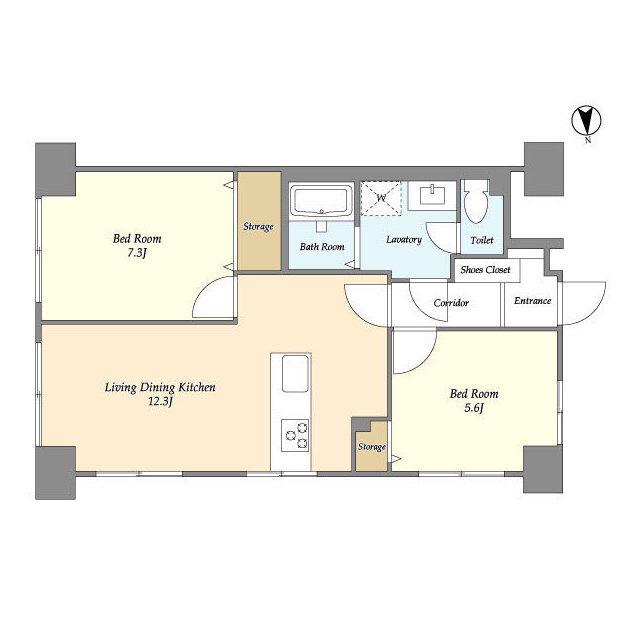 ロイヤルキャステージ恋ヶ窪(3DK/2階)の間取り写真