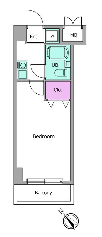 ビエラコート桜台(1K/5階)の間取り写真