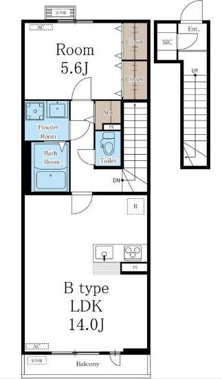 リブリ・PATRIA平の(1LDK/2階)の間取り写真
