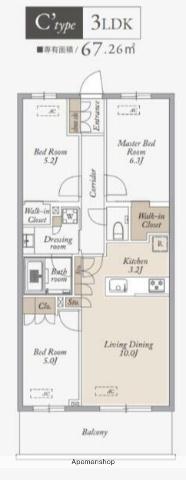 KDXレジデンス武蔵境Ⅱ(3LDK/1階)の間取り写真