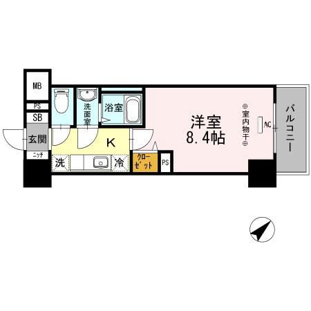 JP NOIE 早稲田(1K/3階)の間取り写真